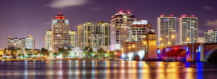 Skyline of West Palm Beach, Florida, USA.