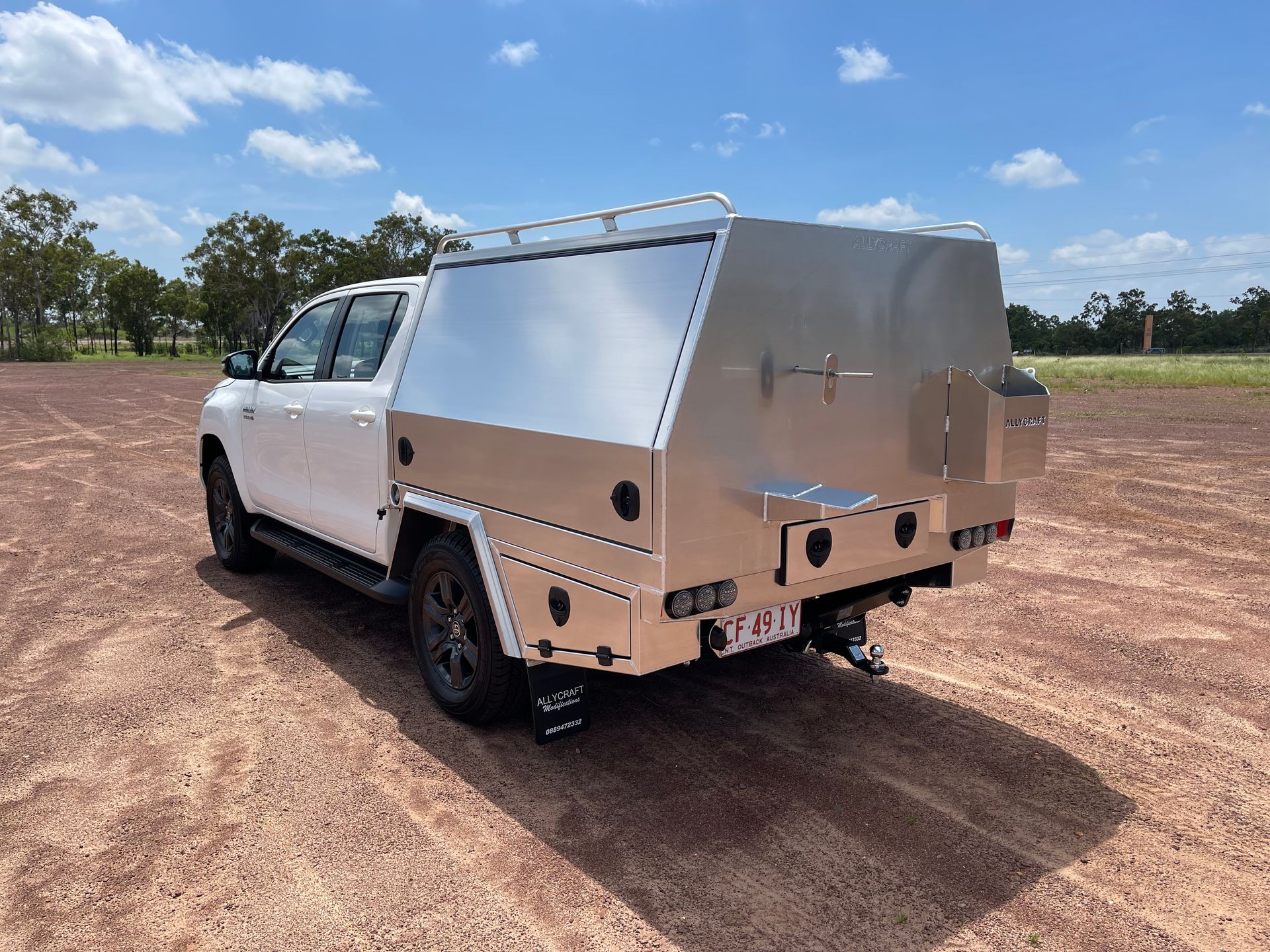 white ute with a steel canopy — Allycraft Modifications in Berrimah, NT