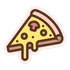 Pizza ai pepperoni illustrata con una fetta mancante su sfondo bianco