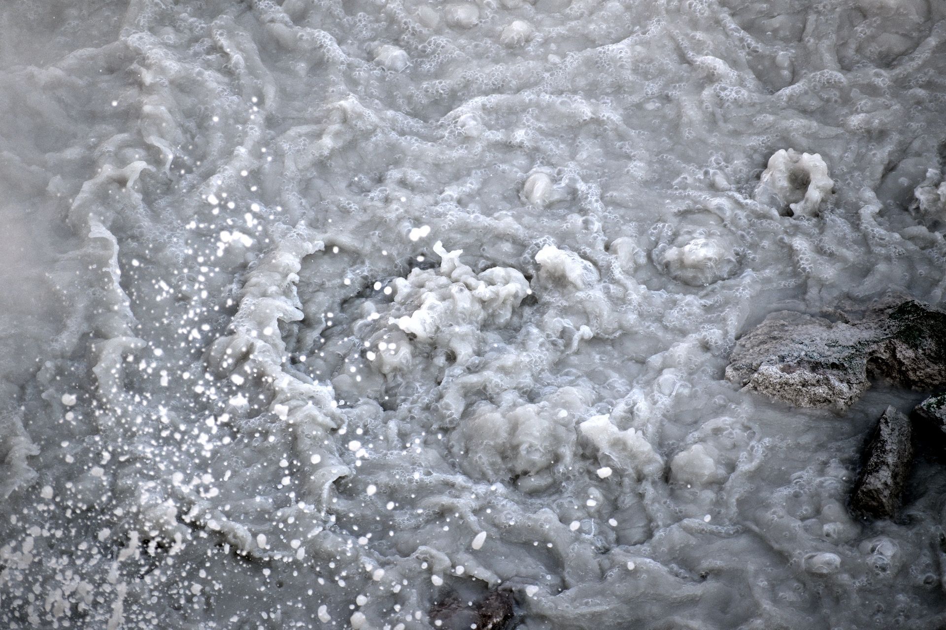Highly acidic hot spring near mud volcano