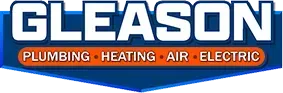 A logo for gleason plumbing heating air electric