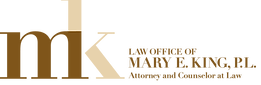 A logo for the law office of mary e. king