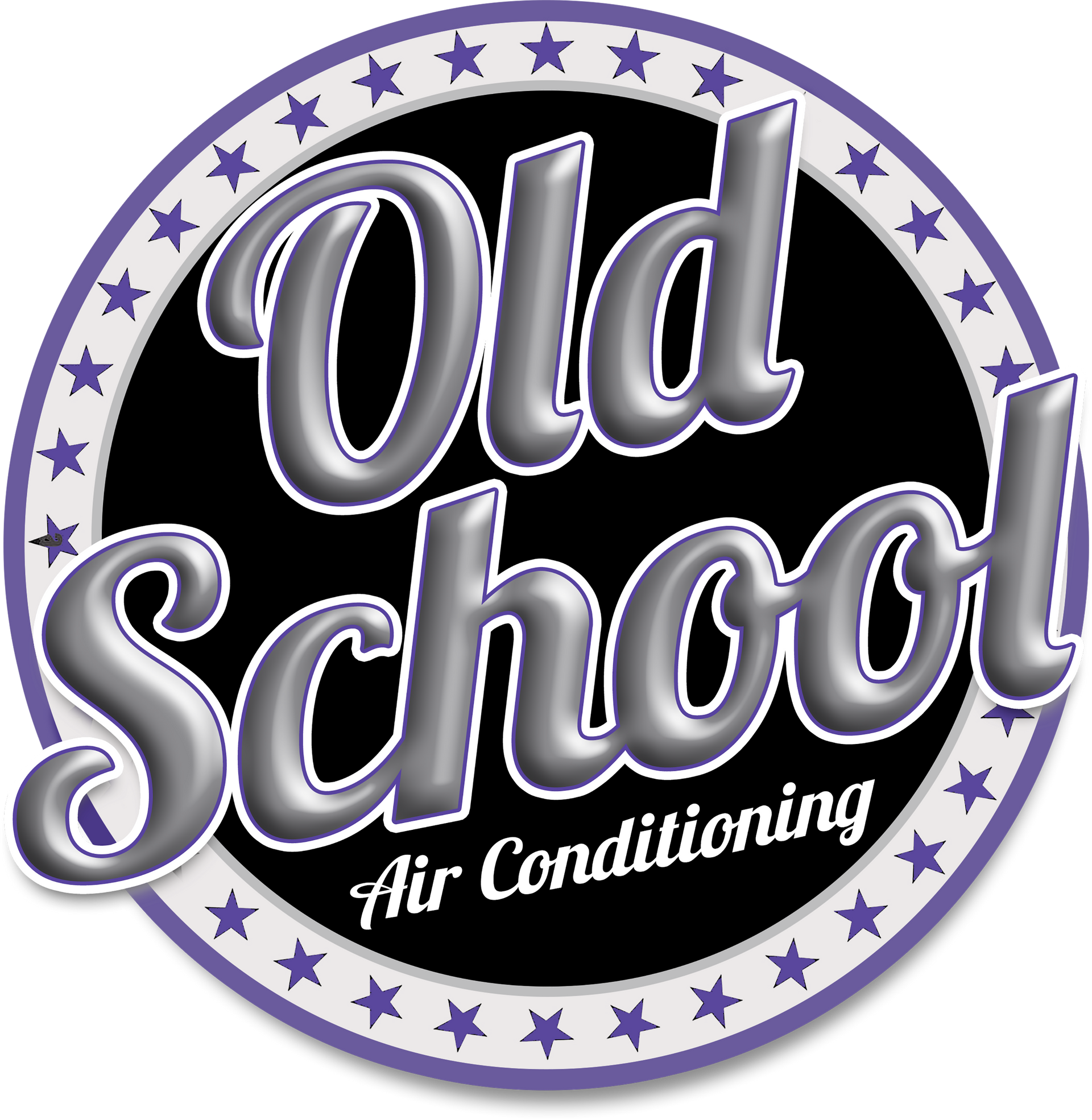 A logo for old school air conditioning is shown