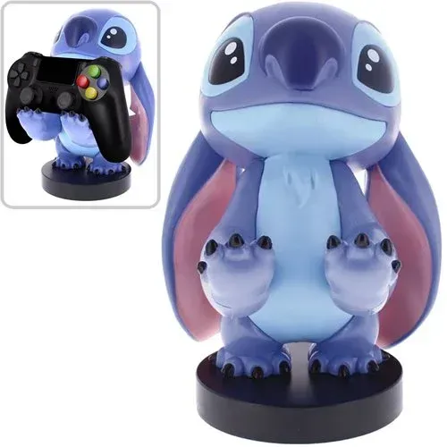 A figurine of stitch holding a video game controller