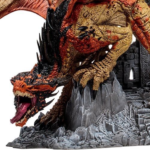A statue of a dragon with its mouth open