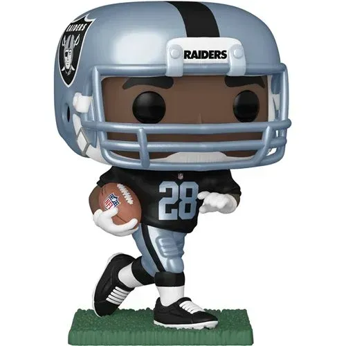 A funko pop of a raiders football player holding a football.