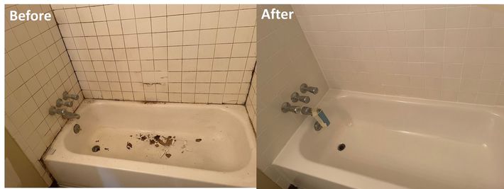 shower regrout before and after