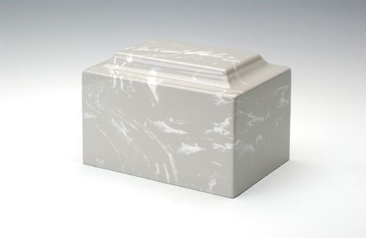 White marble-textured rectangular box on a light gray background