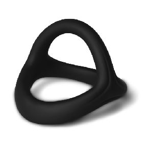 Black Color 3 in 1 Ultra Soft Cock Ring for Erection Enhancing Type