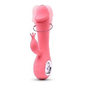 7 Speeds Rechargeable Silicone Penis Shape Vibrator with Rotation and Heating