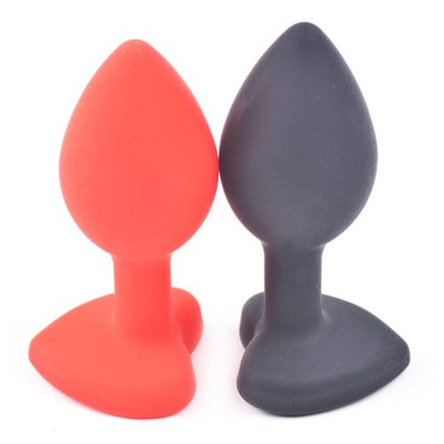 Heart-Shaped Jeweled Silicone Butt Plug