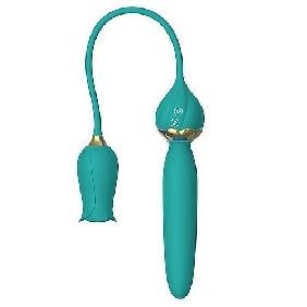 Dual-Ended Flexible Vibrator with Rose Stimulator