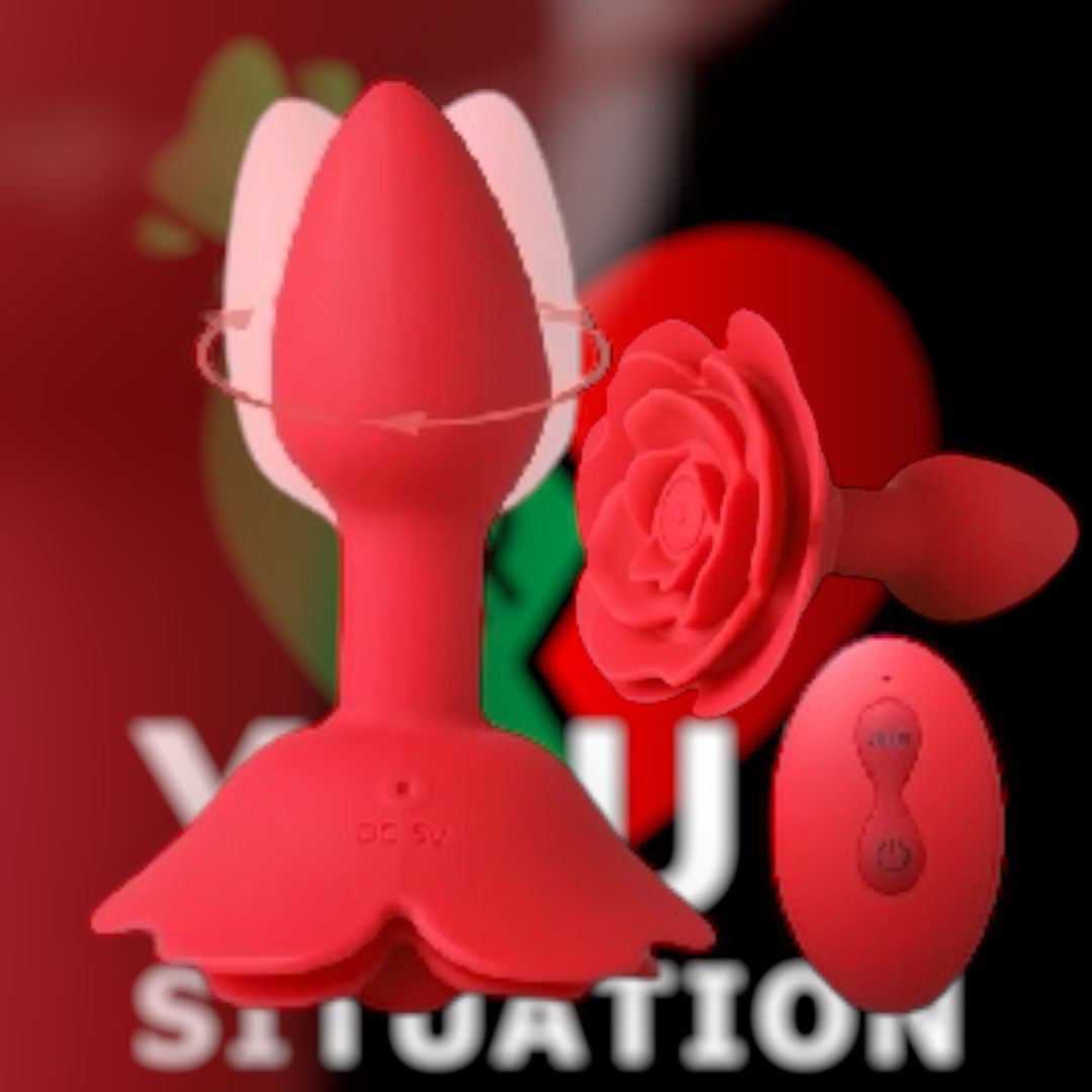 10 Speeds Red Color Silicone Vibrating and Rotating Anal Plug