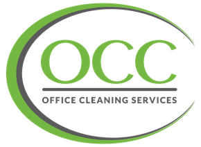 OCC Office Cleaning Services logo in green and gray oval design