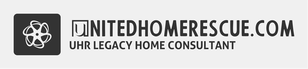 UnitedHomeRescue.com logo with black icon and text on a light gray background