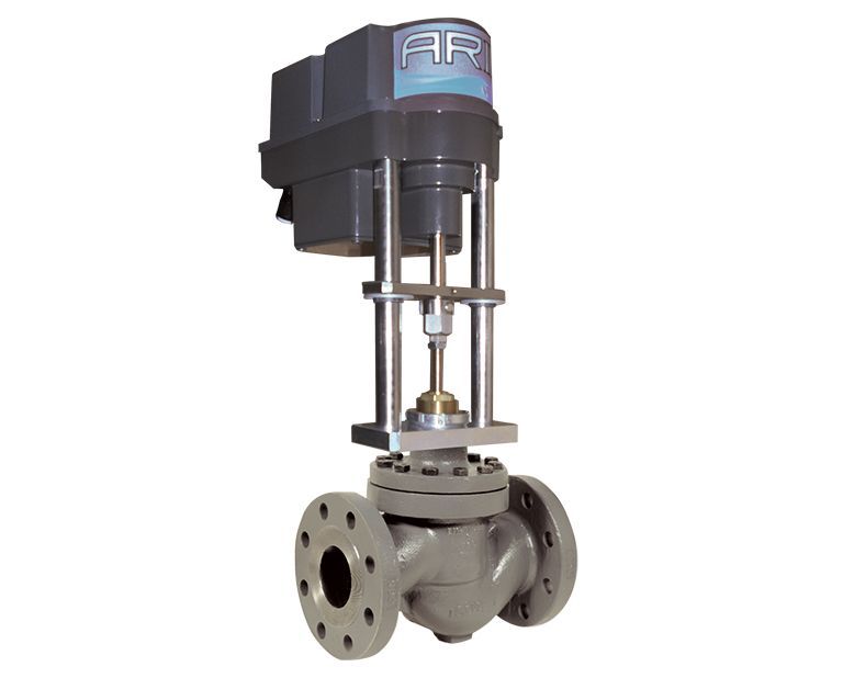 A close up of a black valve on a white background.
