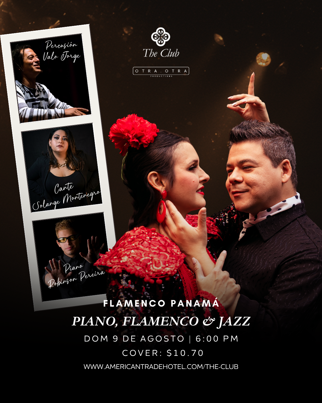 Jazz club poster: singer Geraldine Ehrman, black dress, holding a microphone.