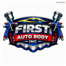 Autos R Us auto body and collision repair logo with red and silver car graphic