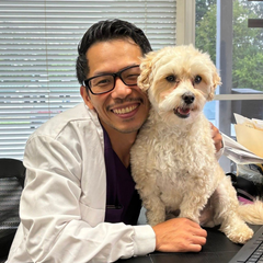 Dr. An Ta with Watson at Ocoee Dental Care