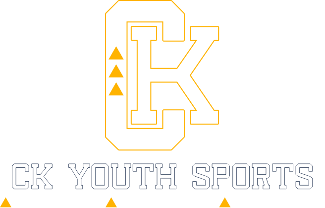 CK Youth Sports logo with outlined gold “CK” and gray text on white background