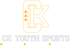 CK Youth Sports logo with outlined gold “CK” and gray text on white background