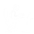Person sitting at a desk with a laptop, outlined in white.