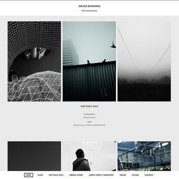 A website with a lot of black and white photos on it