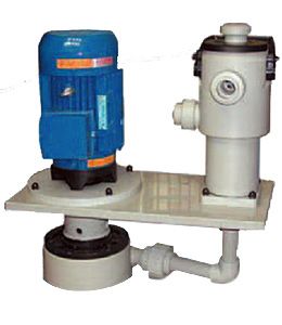 PCB Wet Processing / Etchant Filters with a white pump .