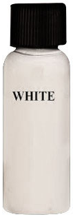 White paint bottle with a black cap labeled