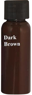 A bottle of dark brown liquid with a black cap, labeled