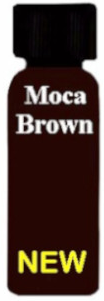 A bottle of Moca Brown hair dye with a