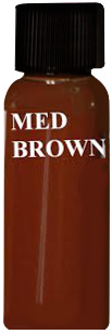 A bottle of brown liquid labeled