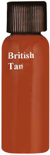 A bottle of British Tan paint with a brown cap.