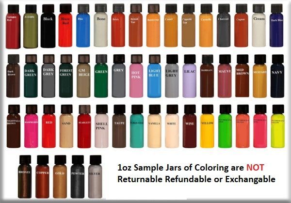 Rows of small jars of coloring in various colors.
