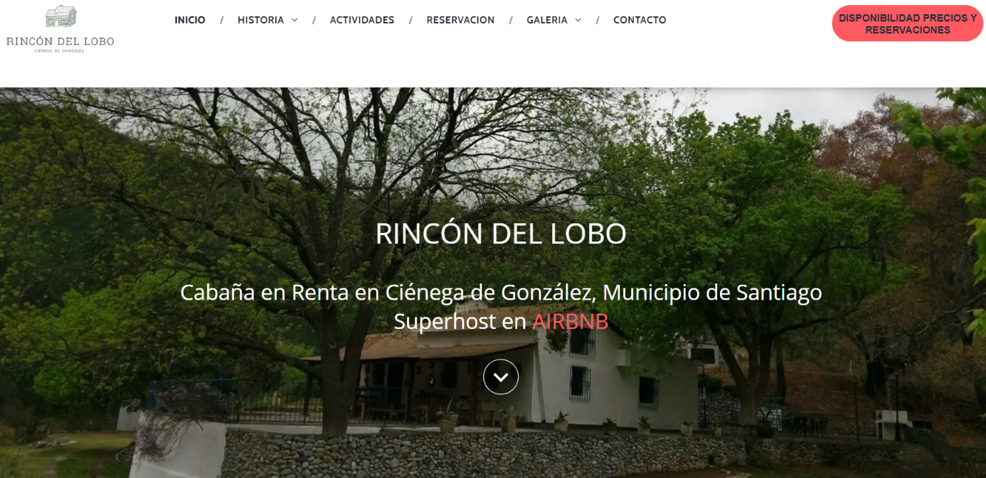 Rincon del Lobo. Cabañas en renta en Cienega de Gonzalez municipio de santiago