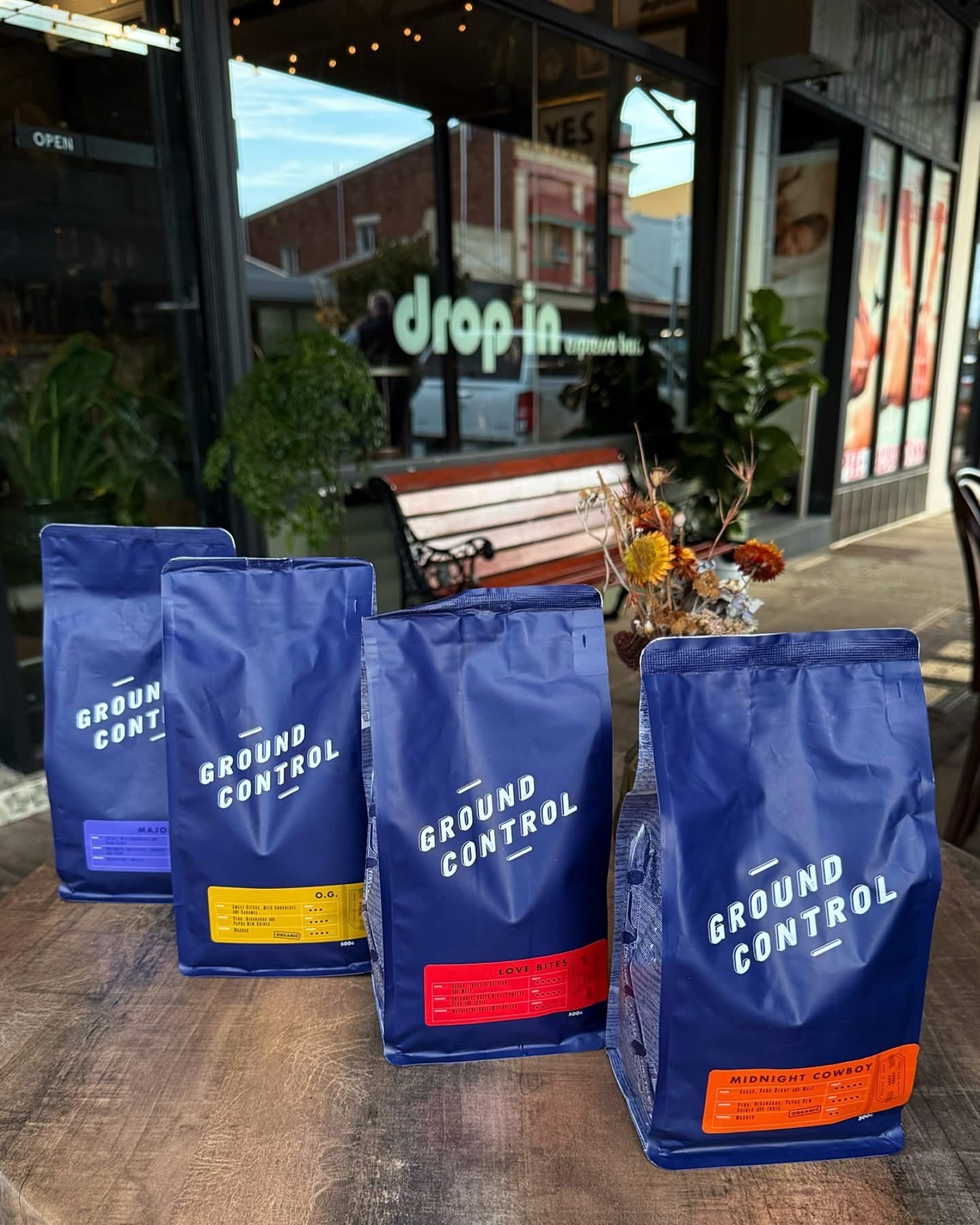 Four blue bags of 