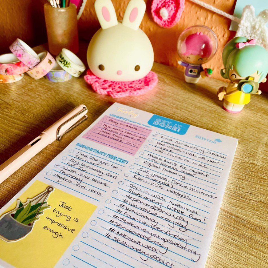 Get it done pad by Silvine filled out on a desk