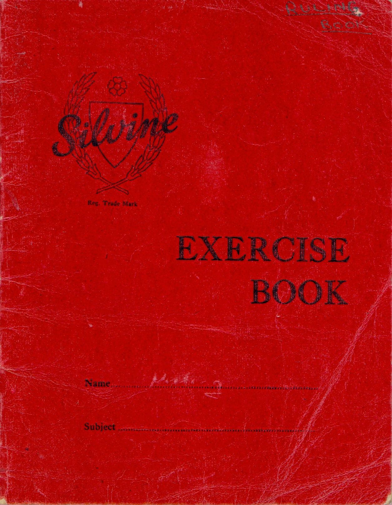 The iconic Silvine red exercise book from 1954.