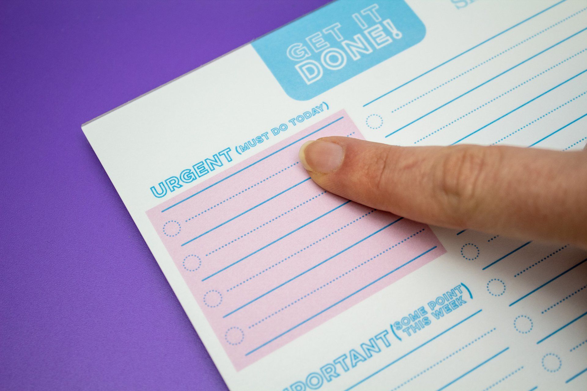 Get it done pad by Silvine filled out on a desk
