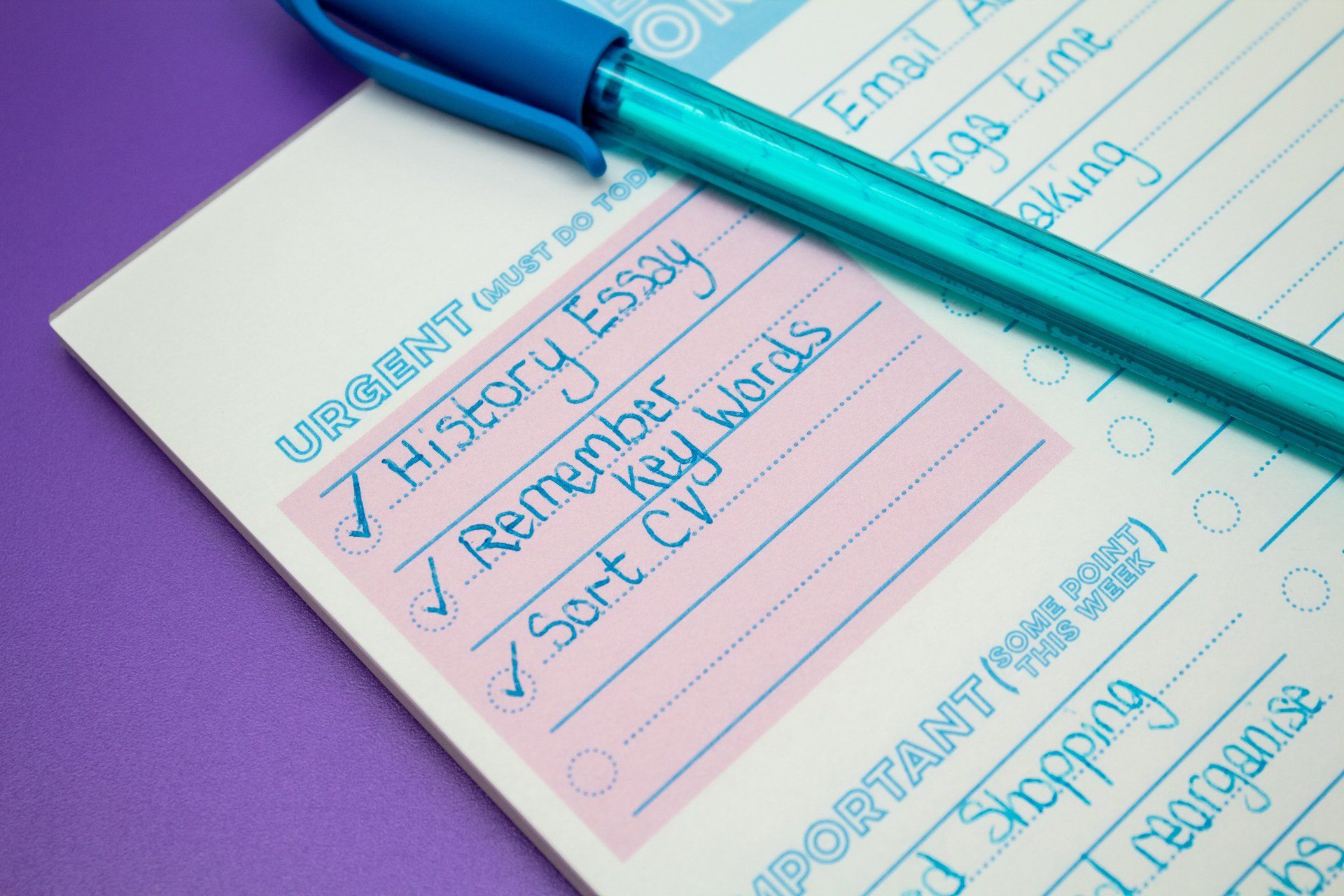 Get it done pad by Silvine filled out on a desk
