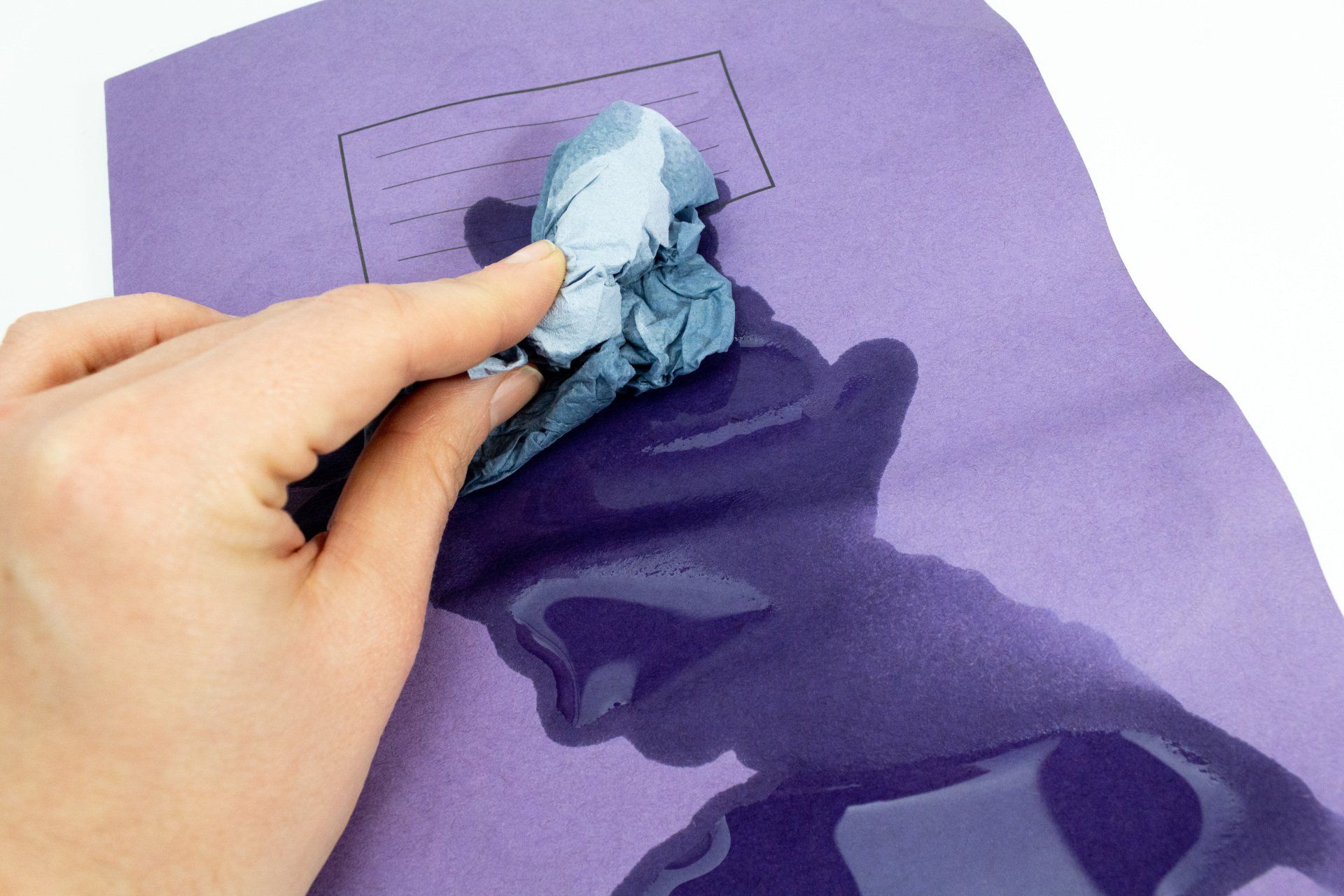 Tough Shall and normal exercise books having water spilled upon them.