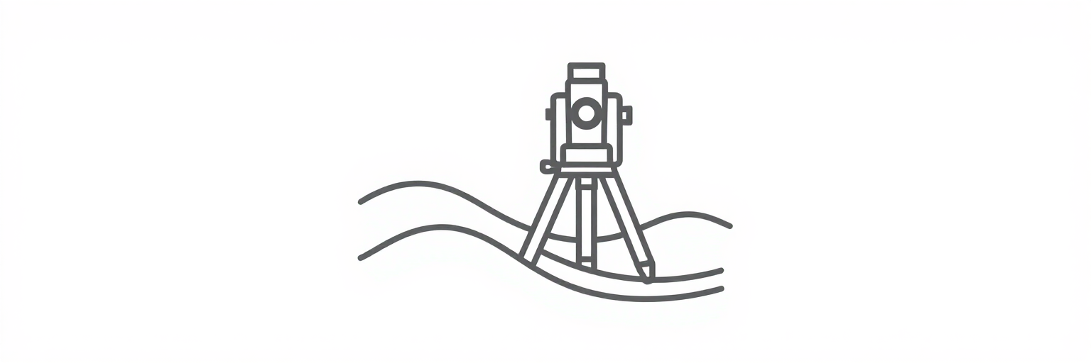 Trípode de topografía con instrumento en terreno irregular