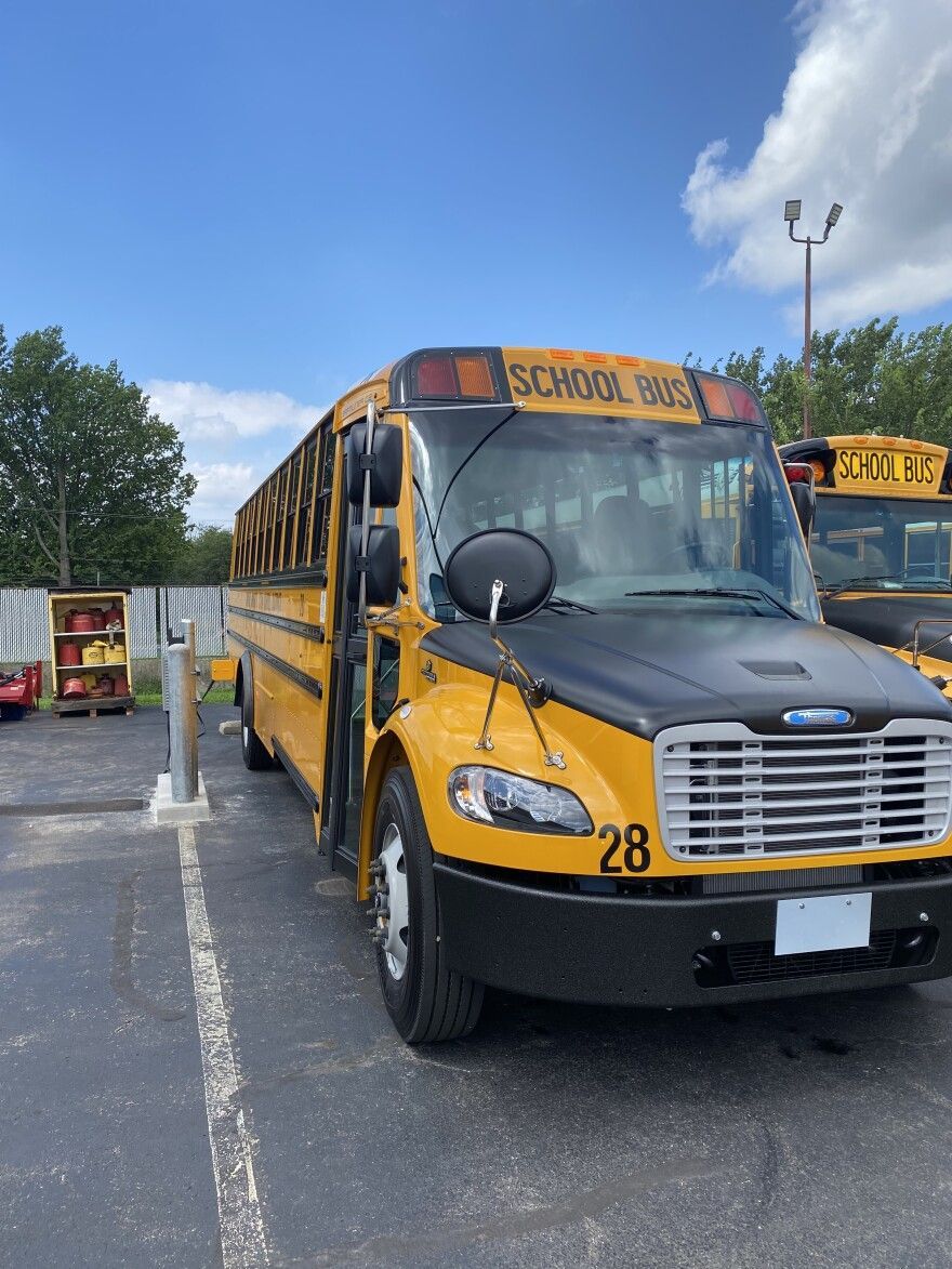 Shaker Heights Jouley electric bus from thomas built buses and myers equipment
