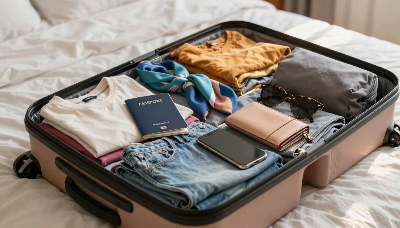 Een goed ingepakte koffer voor een zorgeloze vakantie.