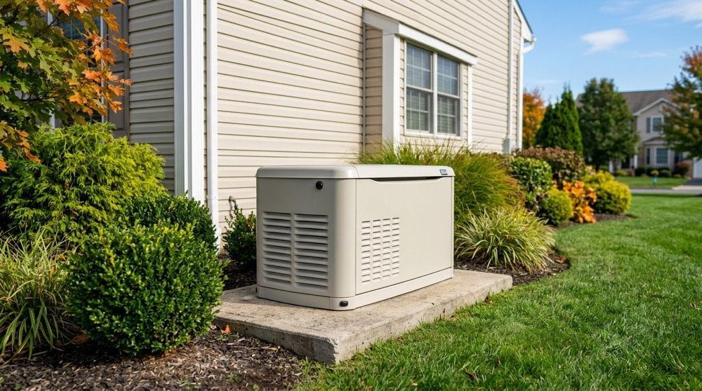 Generac standby generator installed beside a Pennsylvania home, ready for whole-house backup power