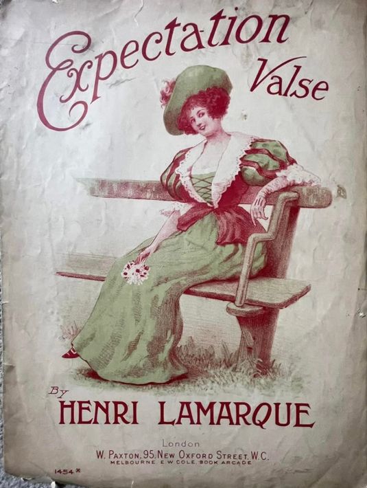 Vintage bladmuziekomslag voor 