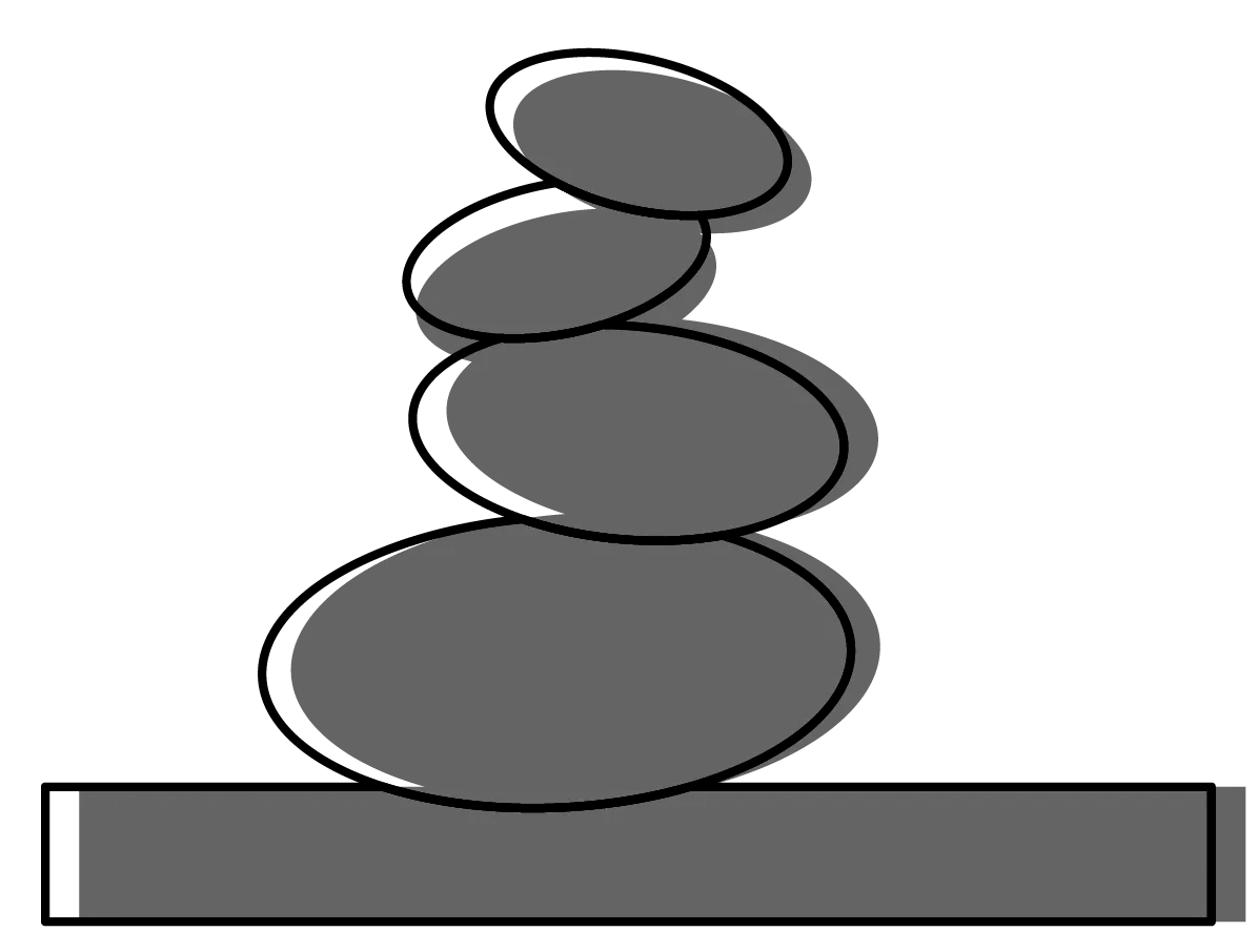 A stack of rocks sitting on top of each other on a white background.