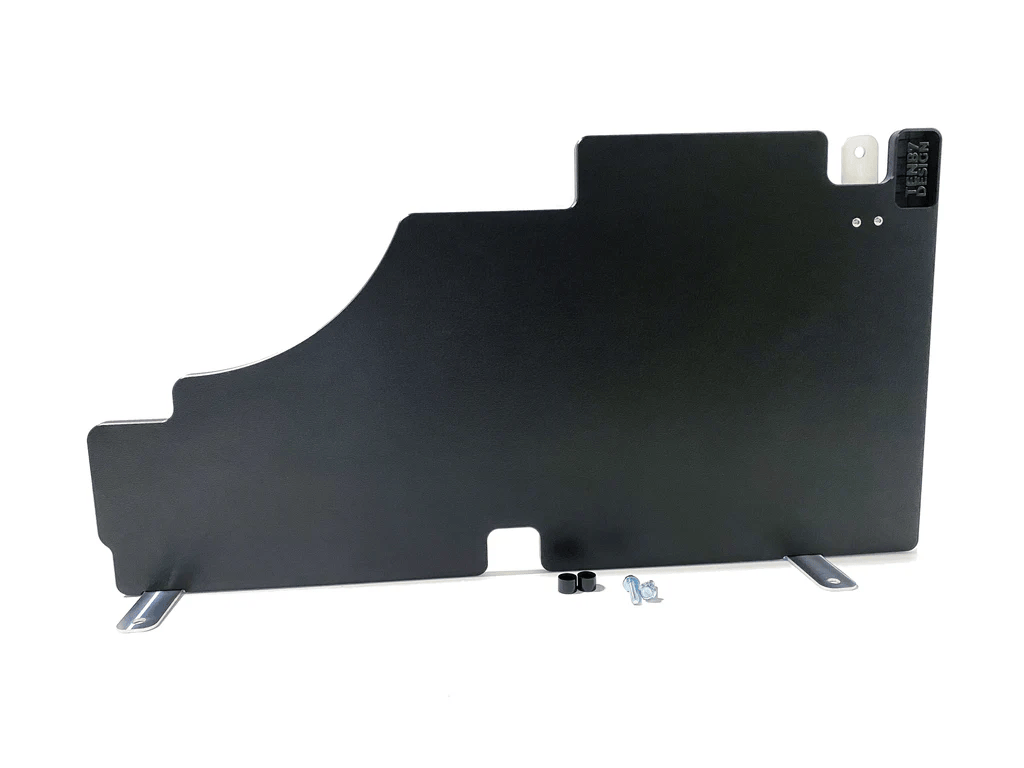 Black metal computer expansion slot bracket with silver mounting tabs on a white background