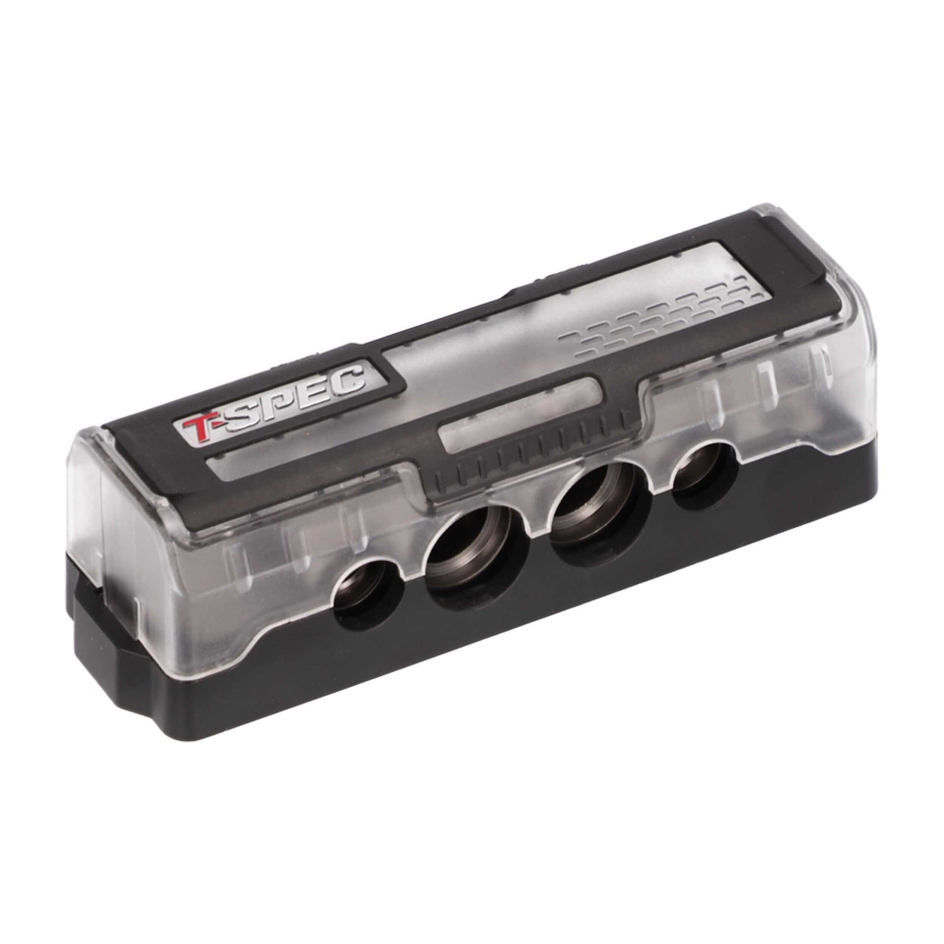 Transparent automatic wire stripper tool with black base and silver top, shown on a white background