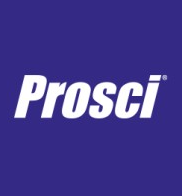 Prosci logo on a dark blue background; white text.